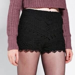 Pins & Needles Black Crochet Lined Shorts Size 12